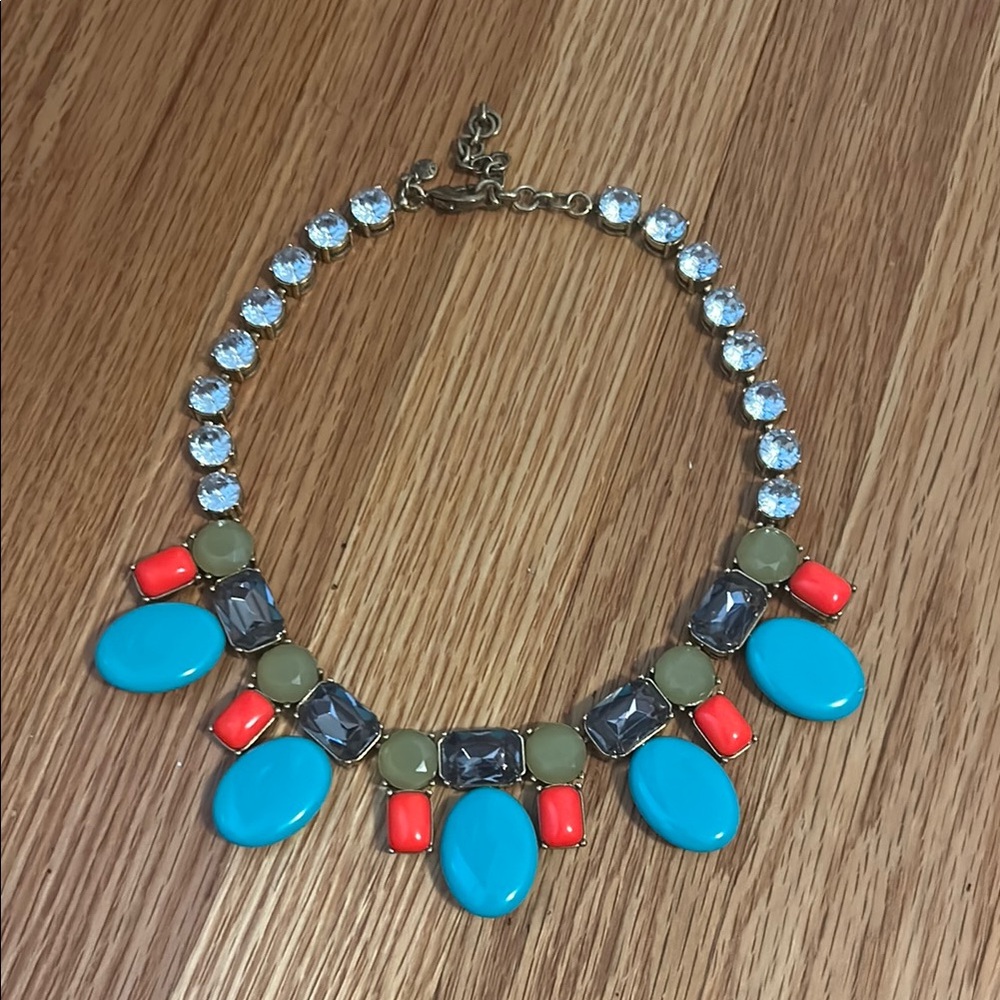 J. Crew Turquoise and Coral Necklace